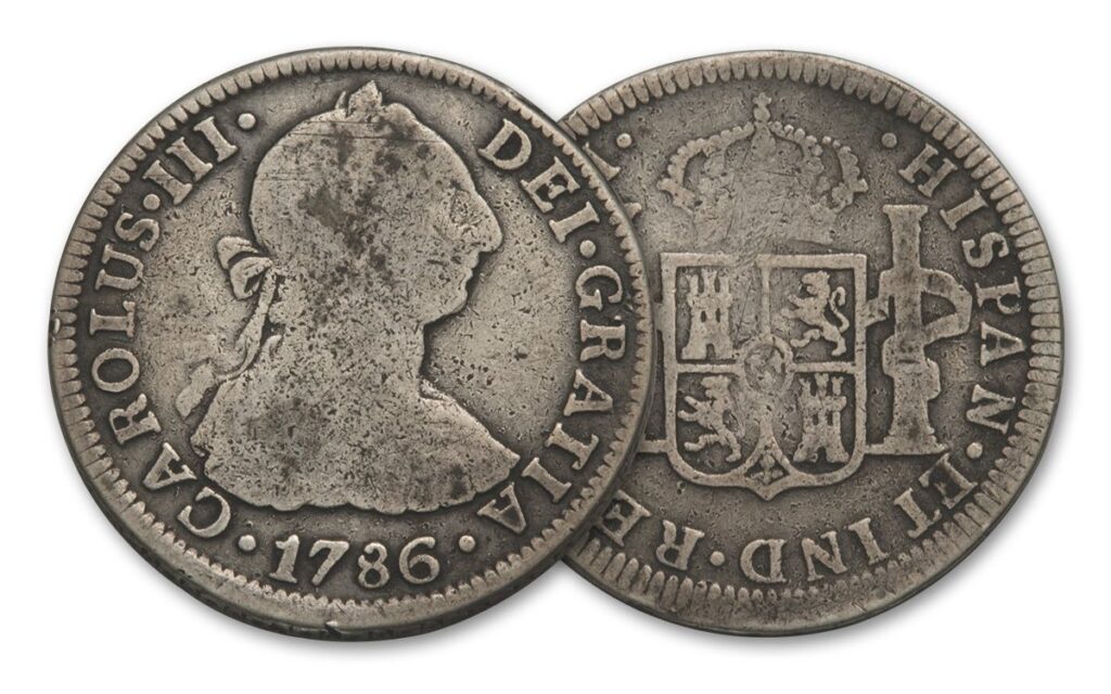 King Carolus III Spanish reale - pieces of eight from the 18th century